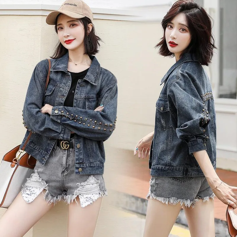 Модная Джинсовая куртка для женщин короткая весна-осень 2021 Новинка Корейский