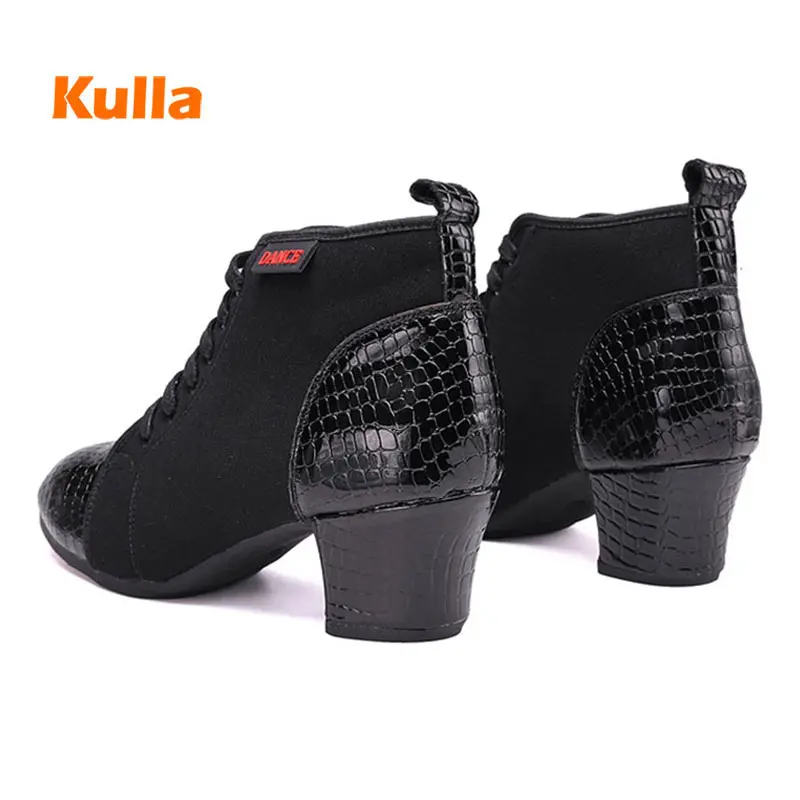 Women Jazz Latin Dance Boots Salsa Ballroom Dancing Shoes 3cm 5cm Female High Heels High Top Outdoor Ladies Woman Dance Sneakers