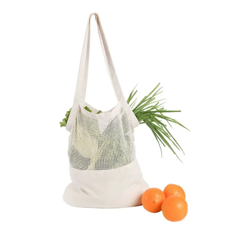 

1PCS Large Cotton Totes Shopping Bags foldable Mesh Net String Shopping Bag Reusable Shopping bags Fruit Storage Handbag