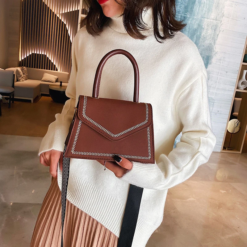 Модная матовая женская сумка в стиле ретро наплечная сумочка из качественной