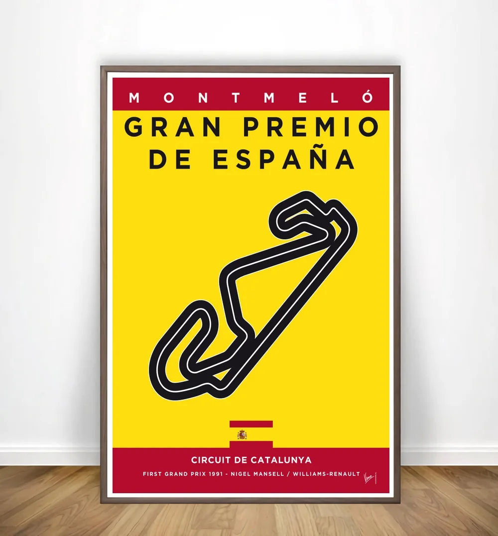 Постеры для гоночной трассы с изображением Монако яса Бахрейна каталлонии