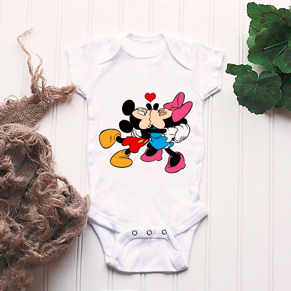 

Bodysuit for newborns Disney Minnie Series Casual Baby Jumpsuit Summer Cute Mickey Mouse Loose Graphic Tee For Boy Romper