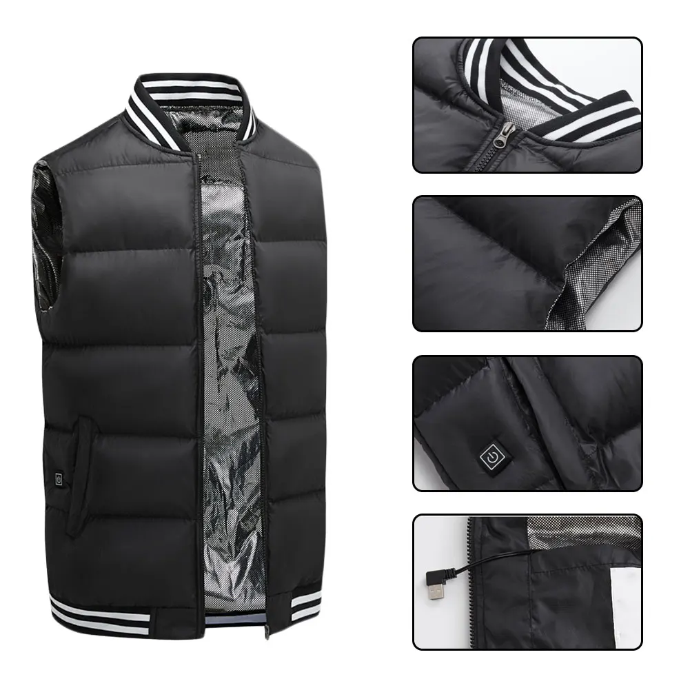 

Smart Heated Vest Jacket USB Charging Heating Vest Men Women Outdoor Board Fishing Warm Clothing Thick and Warm Zone 5 Fever