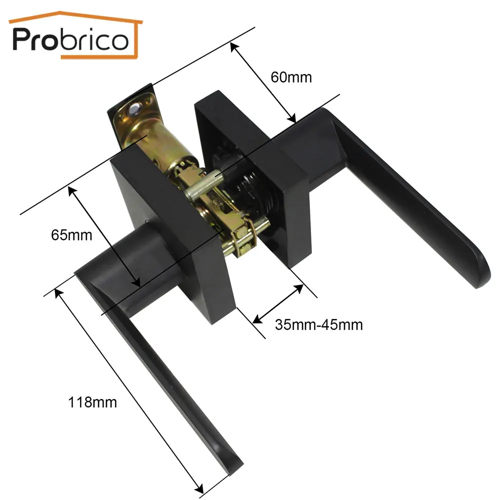 Черные дверные ручки Probrico для межкомнатных дверей передние и задние деревянные