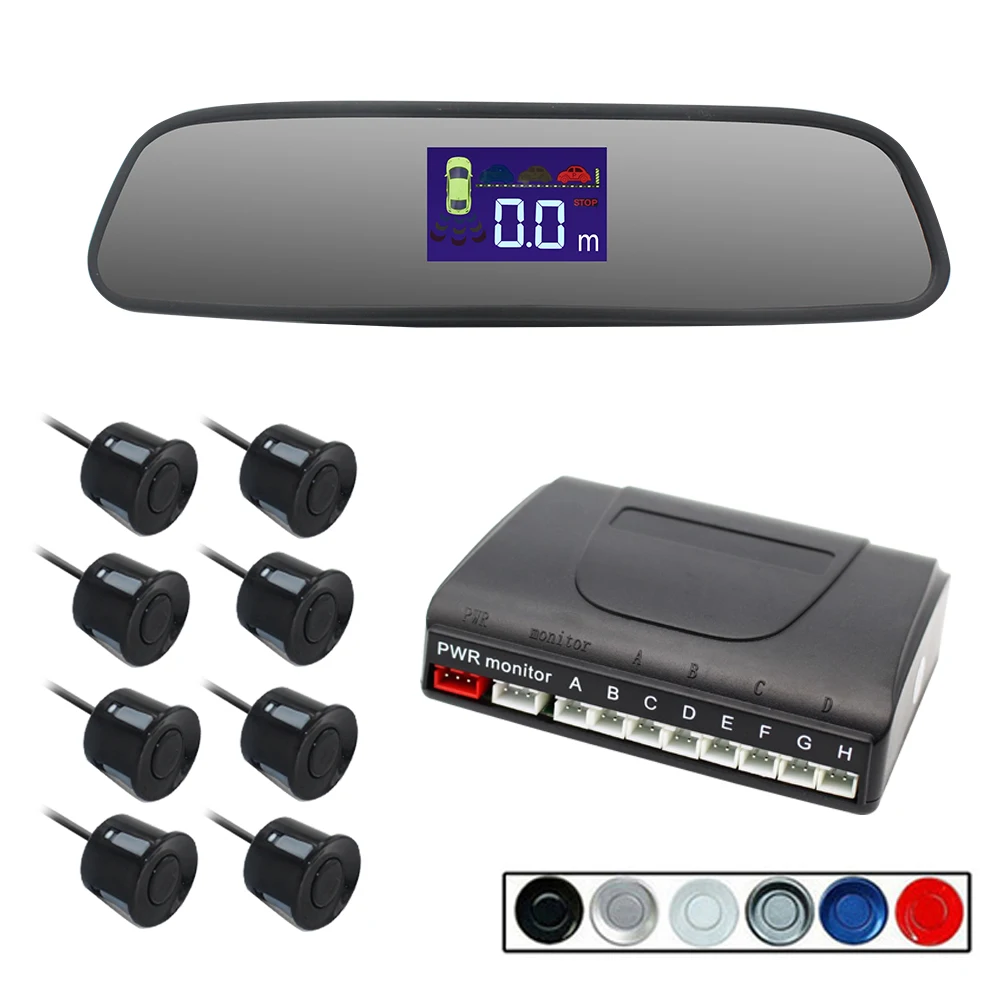 

2020 Car Accessories Front Rear Ultrasonic Reverse Parking Sensor With LCD Mirror Display Parktronic Radar Aid System