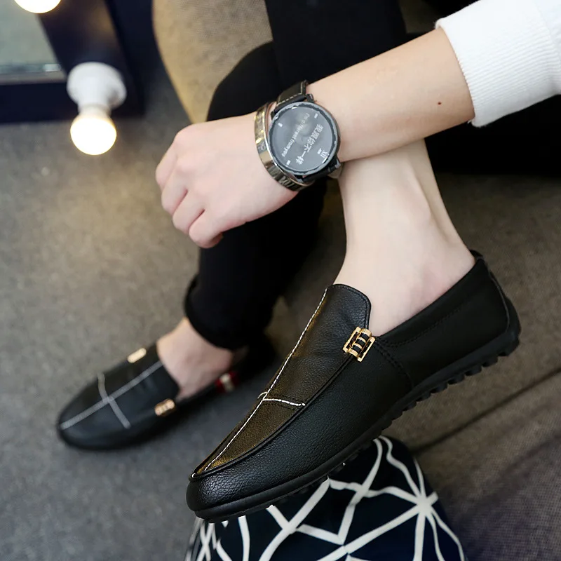 Brand 2018 New Fashion Men Casual leather soft Shoes Loafers Driving slip on breathable Flats Concise AA-59 | Обувь