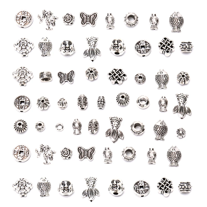

50g/Set Alloy Mix Style Metal Spacer Beads Charms Pendant DIY Bracelet Jewelry Findings