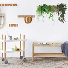 Зеленые листья растение горшок стикер стены гостиной диван фон украшения росписи спальня наклейки домашний Декор наклейки ПВХ обои