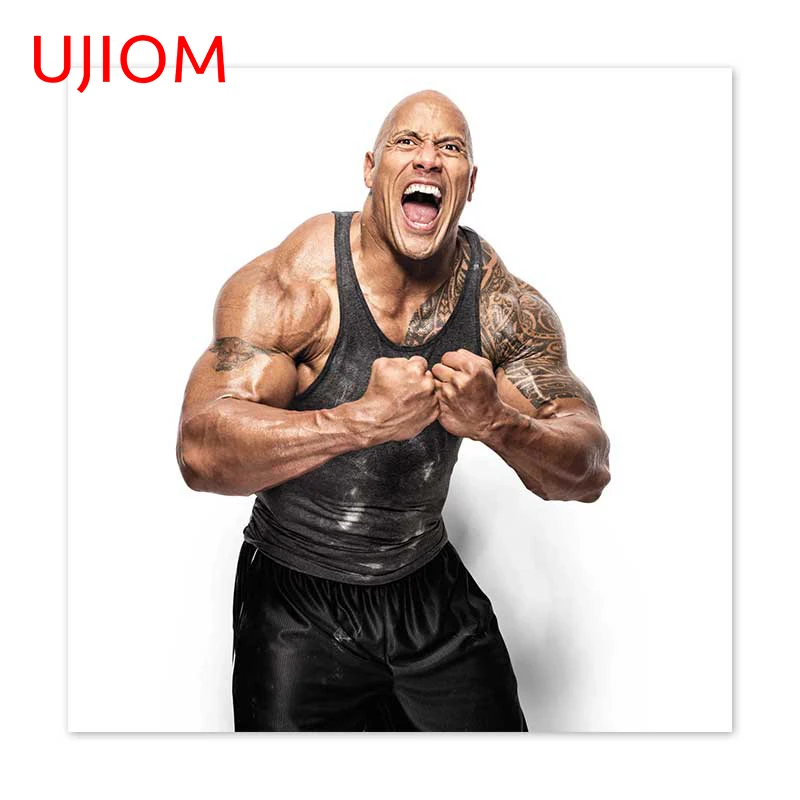 UJIOM for Dwayne Johnson Wall Stickers Poster Window Glass Handsome Decals Bedroom Waterproof Living Room Accessories