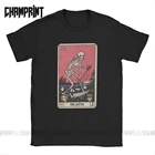 Футболка мужская с надписью Death футболка с изображением карт Таро, рубашка из 100% хлопка с жутким скелетом, с коротким рукавом, для Хэллоуина