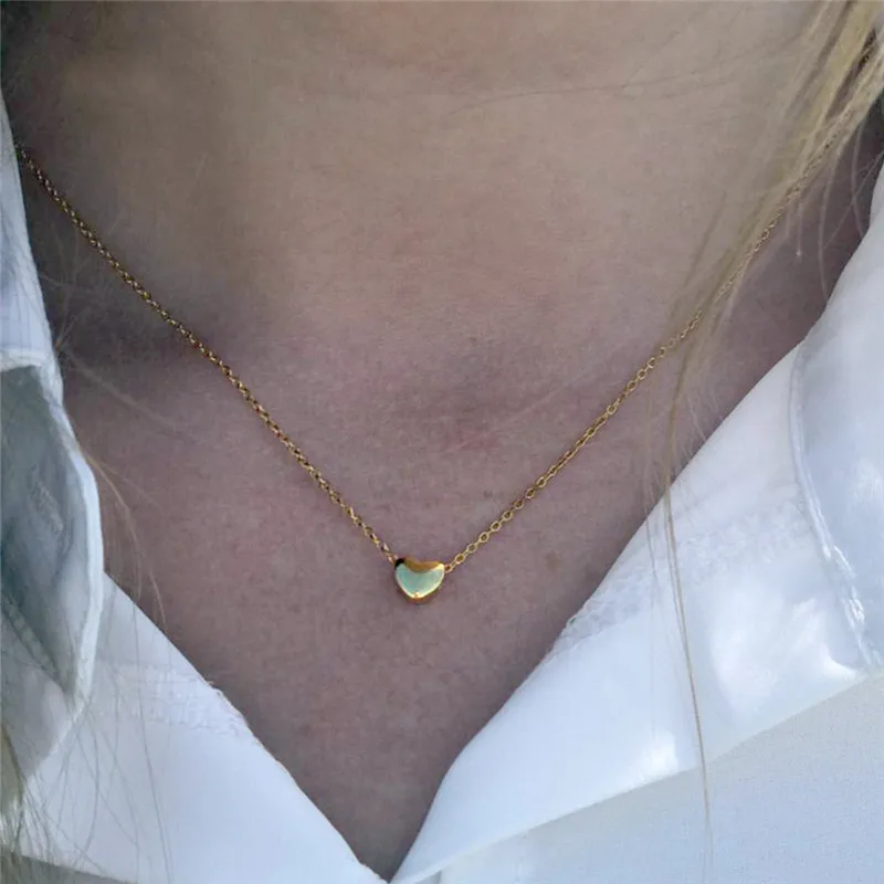 CC ожерелья подвески для женщин из нержавеющей стали в форме сердца Простой