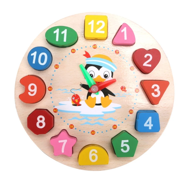 

Kids Simulation Clock Jigsaw Interactive Wooden Toy Portable Educational Toys