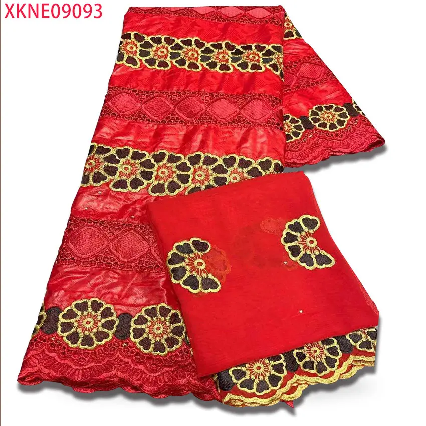 

Bazin Riche Fabric Brode Cotton Nigerian African Lace Fabric For Dress XKN99