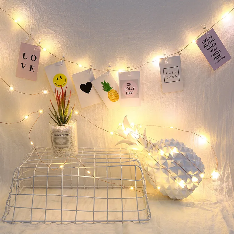 LED Photo Clip String Lights USB Battery Powered Fairy for Wedding Anniversary Valentine's Day Decoration | Лампы и освещение