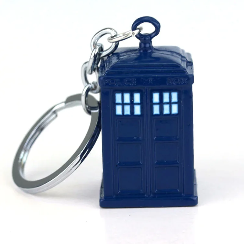 Doctor DW Blue TARDIS Police Box Keychain Copper Alloy Metal Key Rings For Gift Key chain Jewelry for Car Doctor Keychain  - buy with discount