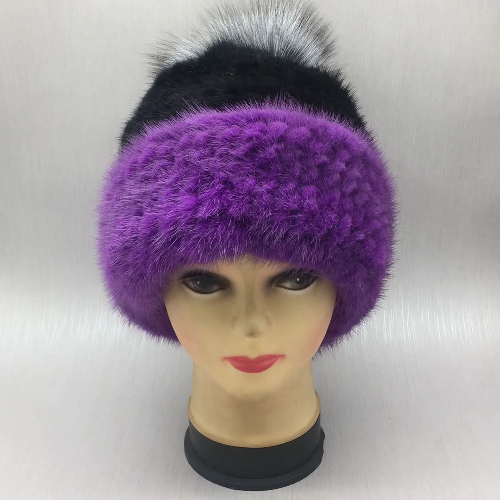 Новинка 2018 модная Брендовая женская зимняя шапка из натурального меха норки