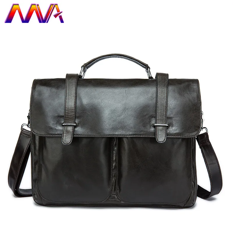 MVA новый мужской кожаный портфель 100% натуральная кожа сумка женская повседневная