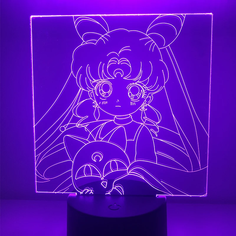 

7 colors Led Night Light Anime Characters Sailor Moon for Girls Bedroom Decor Light Touch Sensor Rgb Nightlight Led Table Lamp