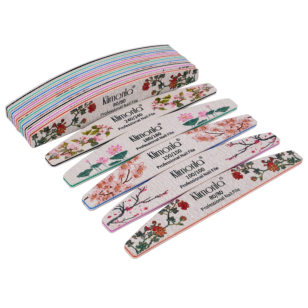 3/5/10pcs lot New Nail File Flower Printed Nail buffer Colorful Lime a ongle 80/100/150/180/240 Professional Manicure Tools