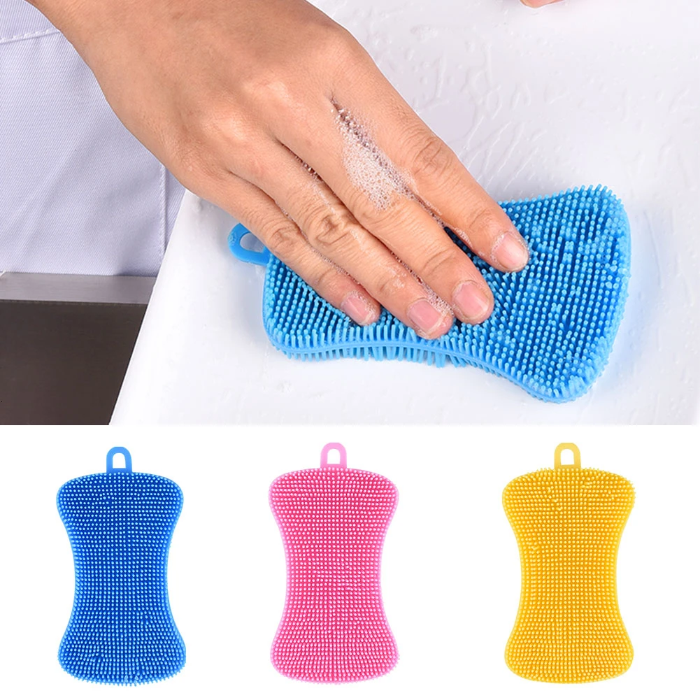 1 шт. силиконовая губка для мытья посуды скребок кухни антибактериальное