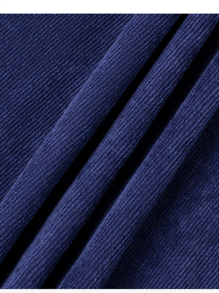 

Free Shipping Mid-Calf Spring Autumn Corduroy Women Blue S-L National Chinese Style Embroidery Loose Tassels Dresses O-Neck