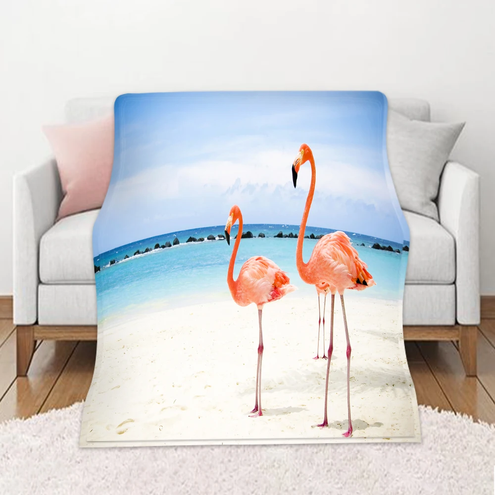 

Throw Blanket 59"x86" Plush Flannel Fleece Throw Blanket Soft Lightweight Couch Sofa Bed Decor Kids Gift Flamingo Throw Blanket