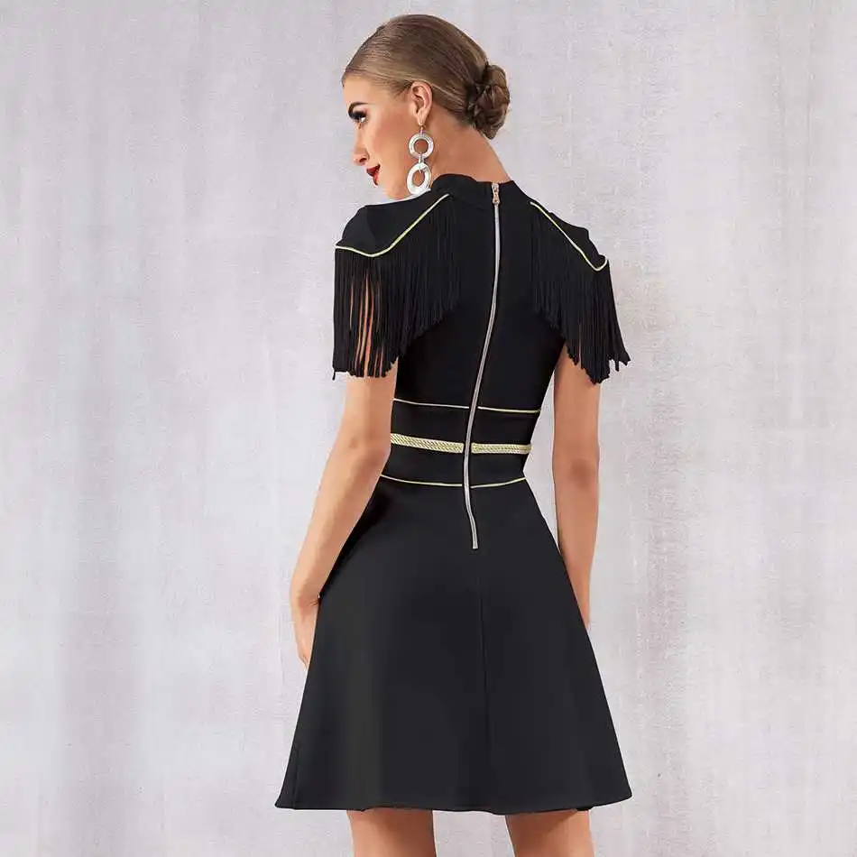 Seamyla, модные женские бандажные платья, Vestidos, новинка, с кисточками, для знаменитостей, вечернее платье, белое, красное, черное, Клубное, летнее платье