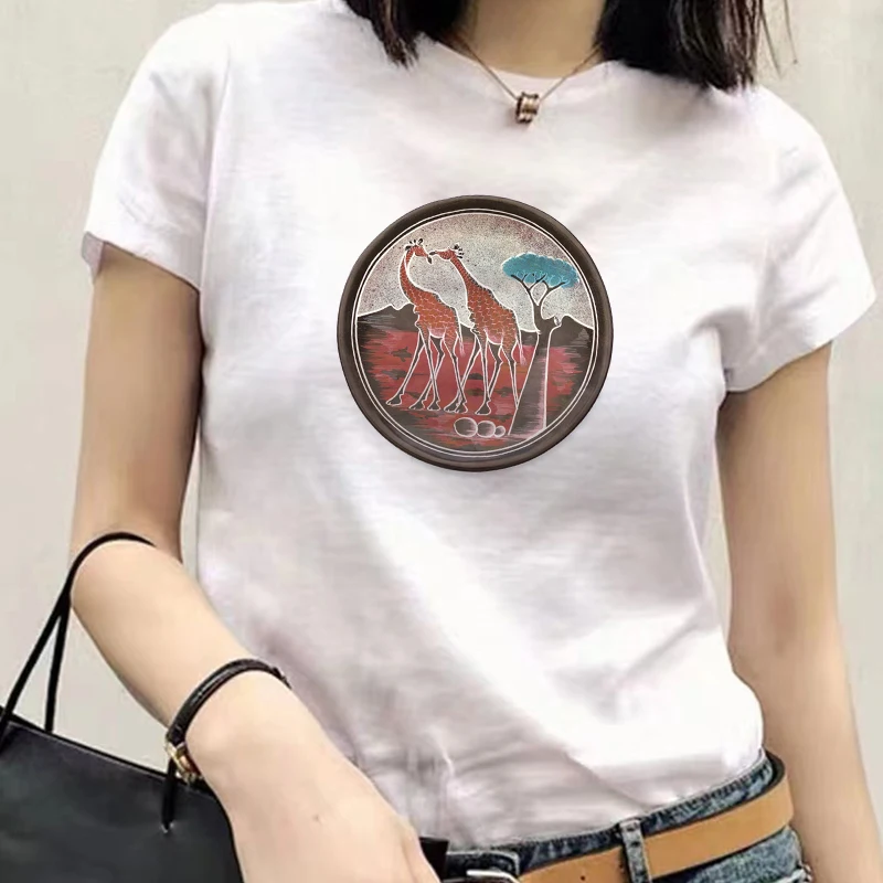 

Women 2021 Summer Short Sleeve Horse T-shirts Top T Shirt Ladies Womens Graphic Tee 90s Girls Oversized TShirt White Top Tees