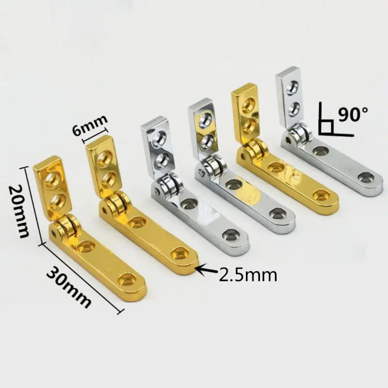 

10PCS Antique Hinge 90 Degree L-shaped Support Spring Hinges for Miniature Furniture Jewelry Gift Wood Box Wine Case X37B