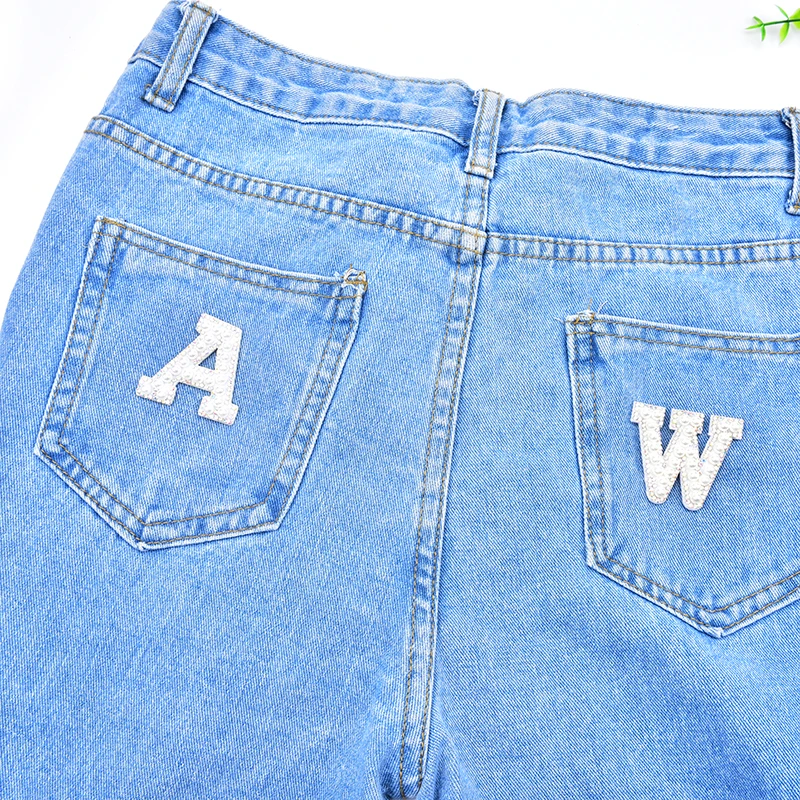 

26PCS/Lot Pearl Rhinestone Felt Letter Alphabet Patches Applique For Garment Accessories