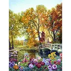 5D сделай сам, алмазная живопись, парк, пейзаж, вышивка крестиком, смола, камень, живопись, рукоделие, цветок, полноразмерная Алмазная вышивка