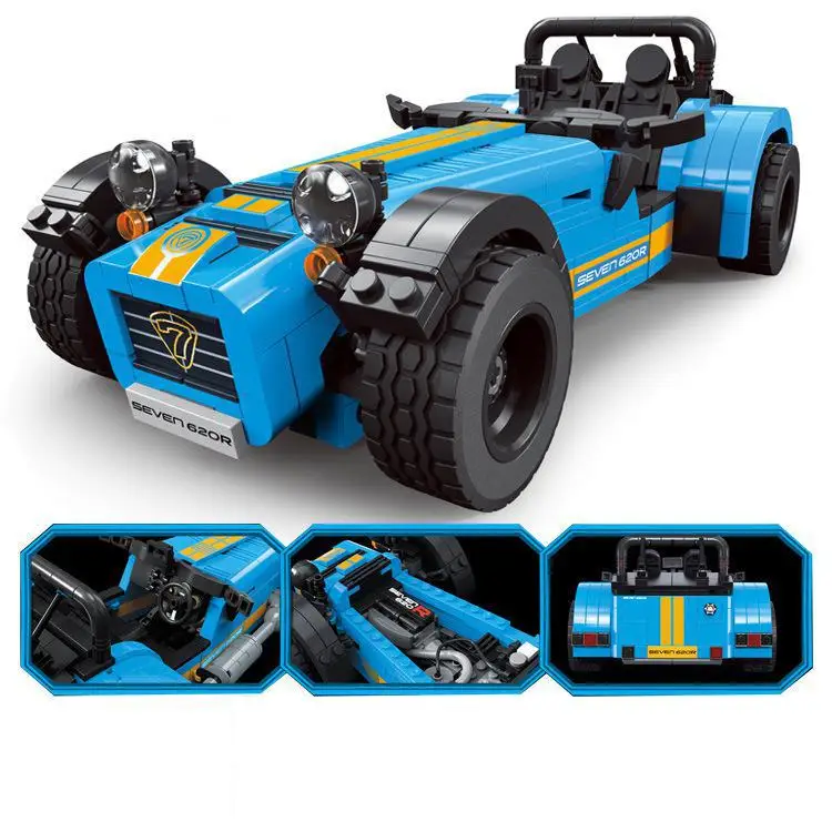

8612 ideas racers Caterham Seven 620R Sports Car And F430 Sports Model Toys Blocks Brick 21307 for children