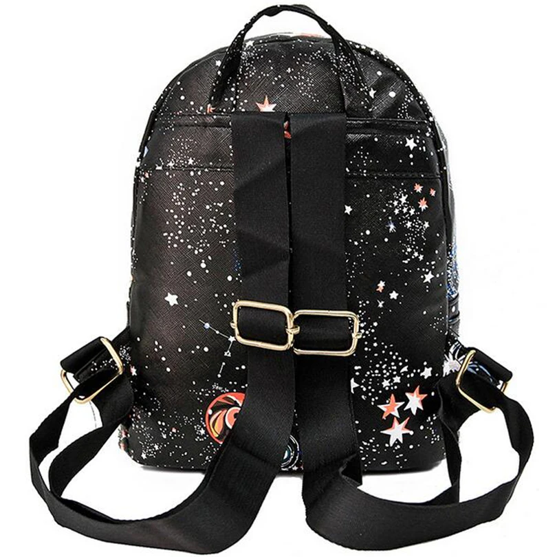 Женский рюкзак из искусственной кожи черный школьный высокого качества с