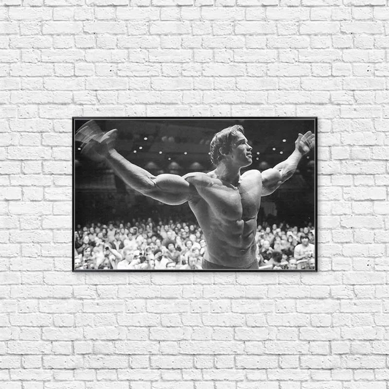 Schwarzenegger Bodybuilding Wall Art Poster Sport Fitness Motivational Canvas Painting Black White Vintage for Home Decor | Дом и сад