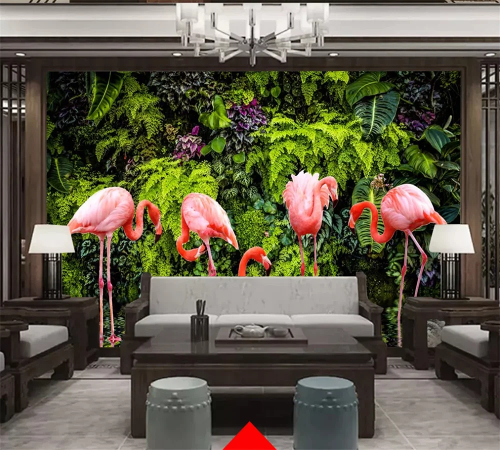 3D фотообои на заказ скандинавский маленький свежий тропический лес банановый