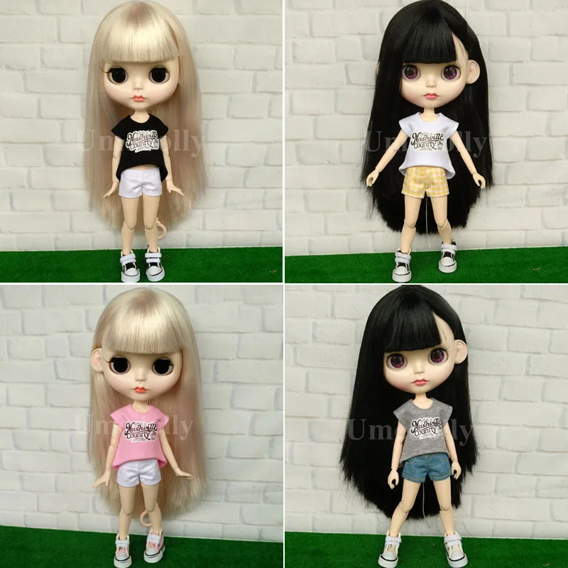 1 шт. модная мультяшная футболка/штаны для кукол Blyth Azone Licca Obitsu 24 Momoko Barbies 1/6 Одежда