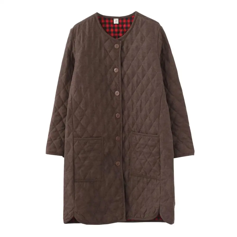 

2021 Autumn Winter Women's Clothing New Literary Cotton Coat Female Vintage Loose Long-sleeved Parka Coats Women Jacket N991