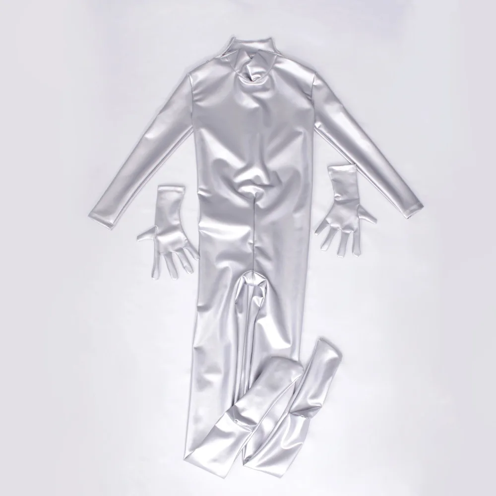 Sexy Latex Bodysuit for Women Two Way Zipper Open Crotch With Mask Cosplay Full Body Shiny Leotard Moto &amp Biker club Bar Wear |