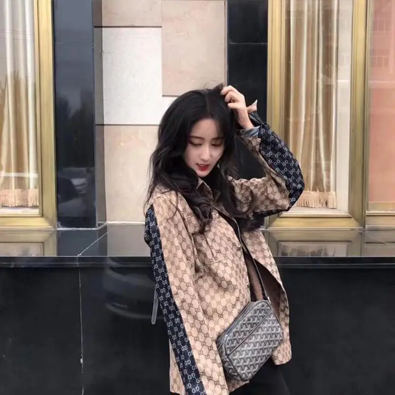 

2021 New Plaid Denim Shirt Women's Splicing Spring and Autumn New Top Student Loose Couple Long Sleeve Sweater Jacket Fashion