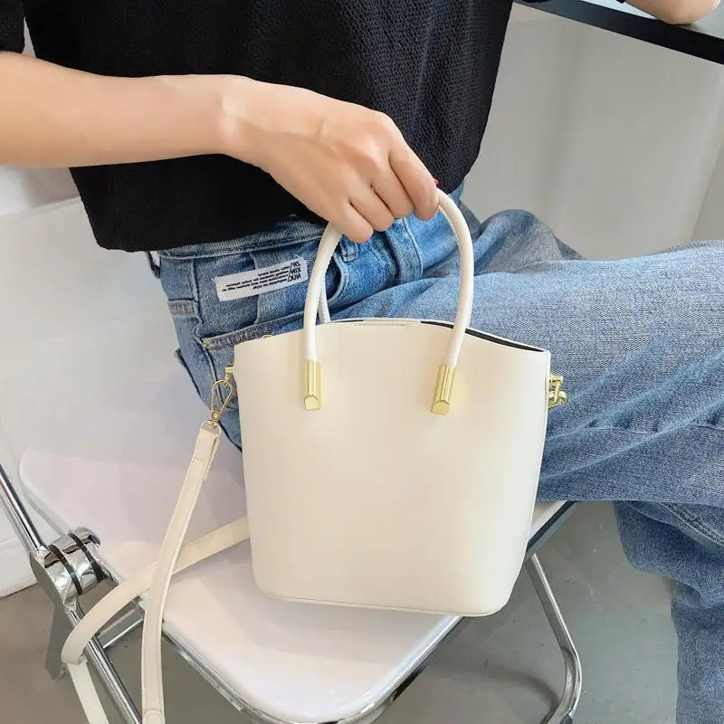 

European and American Simple Leisure Handbag Women's Bag 2021 New Women's Bag Fashion Trend One Shoulder Slung Bucket Bag