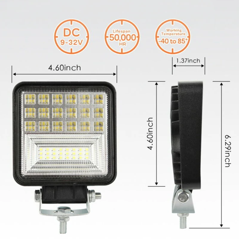 

DC 9-30V Car Lights Motorcycles 2Pcs Car Truck Boat Replacement 6000K 45-LED
