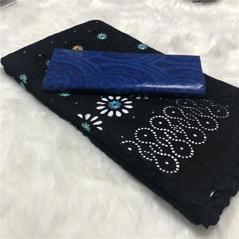 5 ярдов/комплект африканская ткань Базен Riche Brode со швейцарской хлопковой вуалью