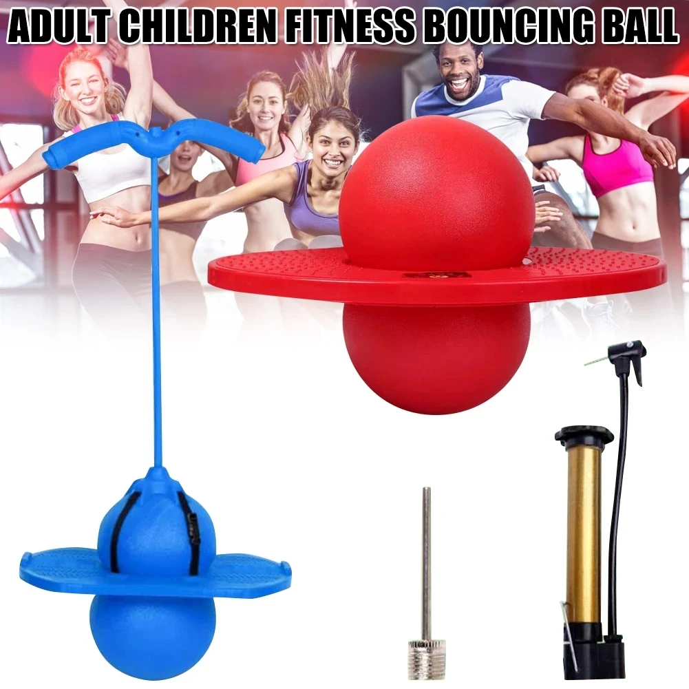 

Bouncing Ball With Handle And Pump Balance Platform Bouncy Jump Pogo Ball For Kids Playground Sports Workout Competition Toy