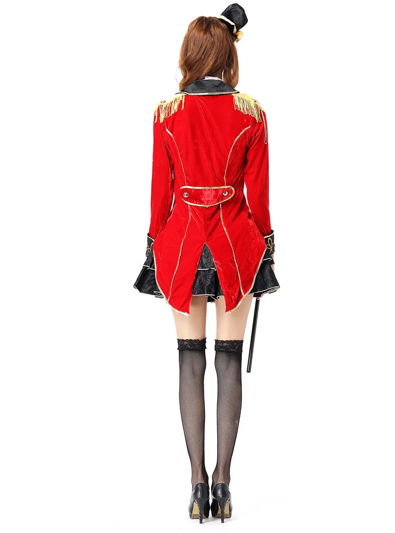 Сексуальный цирк лидер рингмастер костюм мага Для женщин забавные Косплэй