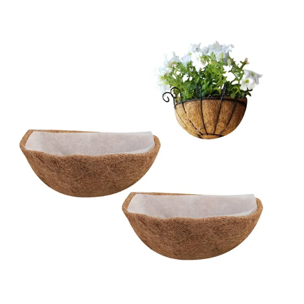 

1PC Coconut Palm Basket Vegetable Flower Pot Basket Garden Decor Iron Art Flower Pot Wall-mounted Style Garden Décor