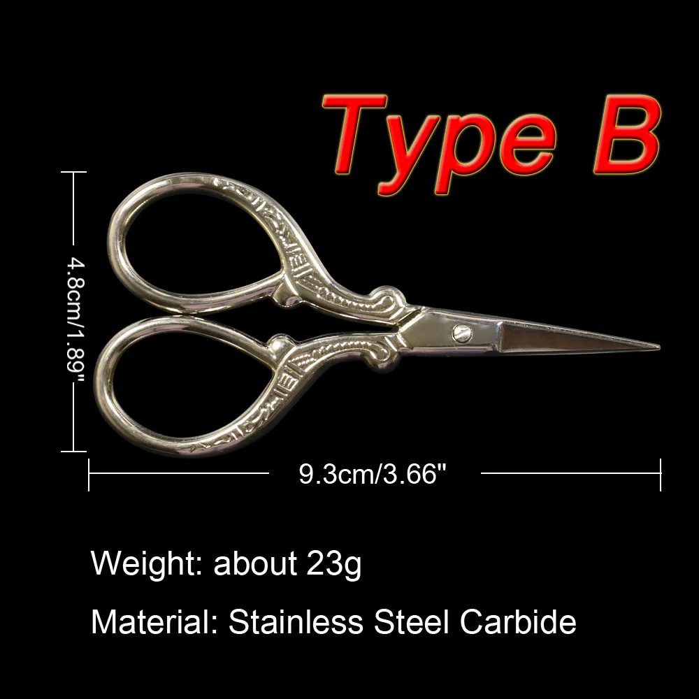 Vampfly 1PCS Stainless Steel Carbide  Scissors Fly Fishing Tying Tool Feather Hair Synthetic Fibre Cutter