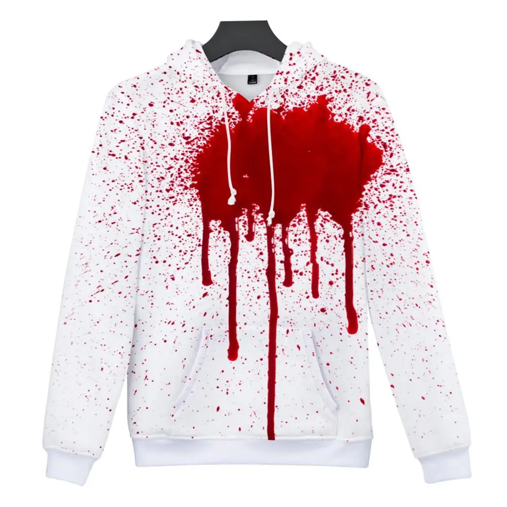 Мужская и женская мода Хэллоуин 3D принт вечерние с длинным рукавом капюшоном