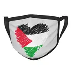 Многоразовая маска для лица с надписью I Love, флаг Палестины, Пылезащитная маска против смога в арабском стиле, респиратор для рта