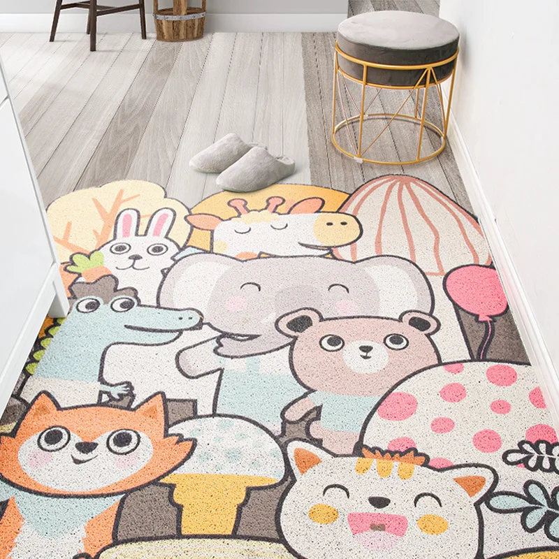 

Custom Cartoon PVC Rubber Dust-proof Doormat Indoor Outdoor Area Rugs Waterproof Easy Clean Low-Profile Shoes Scraper Rug Mats