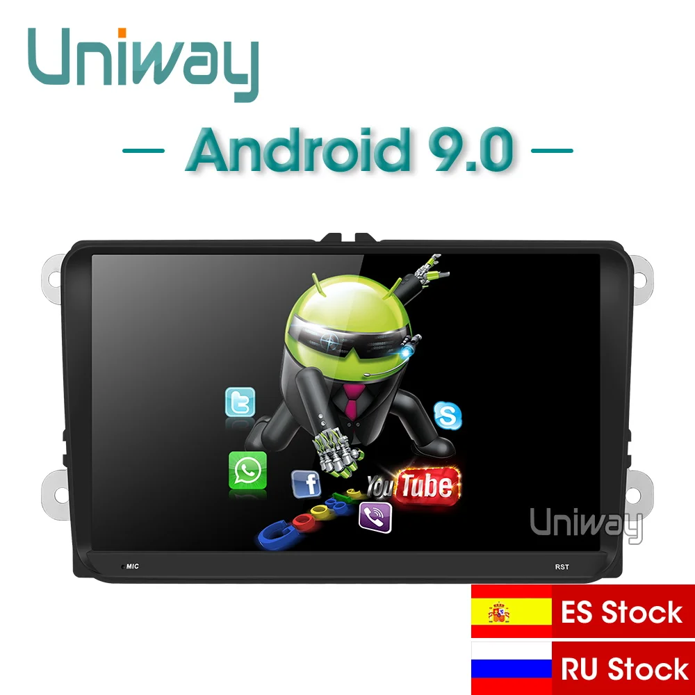 Uniway ADZ9071 android 8,1 автомобиль dvd для vw passat b7 b6 Гольф 5 Поло tiguan octavia rapid fabia с gps-навигации радио